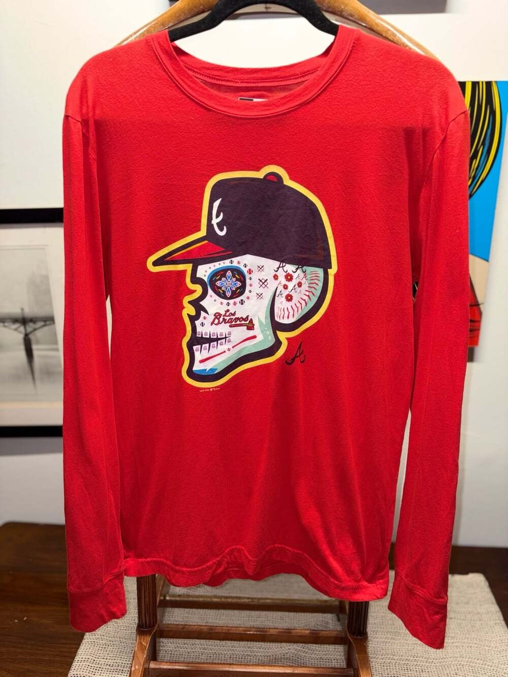 New Era Atlanta Braves Los Bravos Sugar Skull Long Sleeve Size M